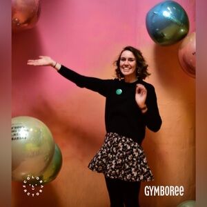 Button Through Black Floral Skirt